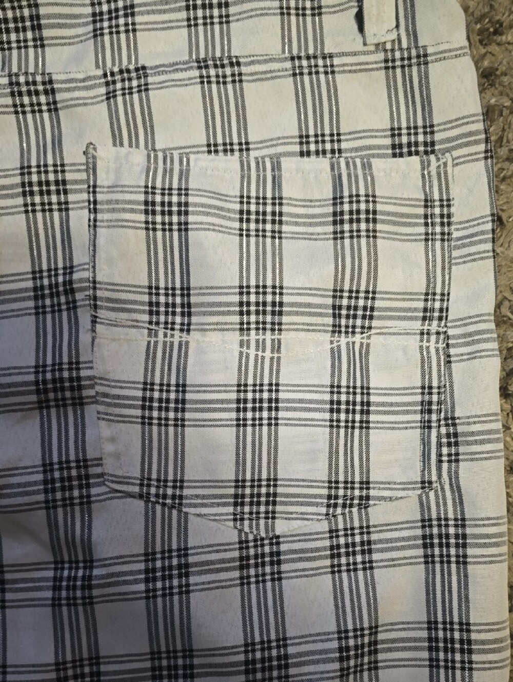 Black & White Plaid Men’s Shorts - Picture 4 of 4